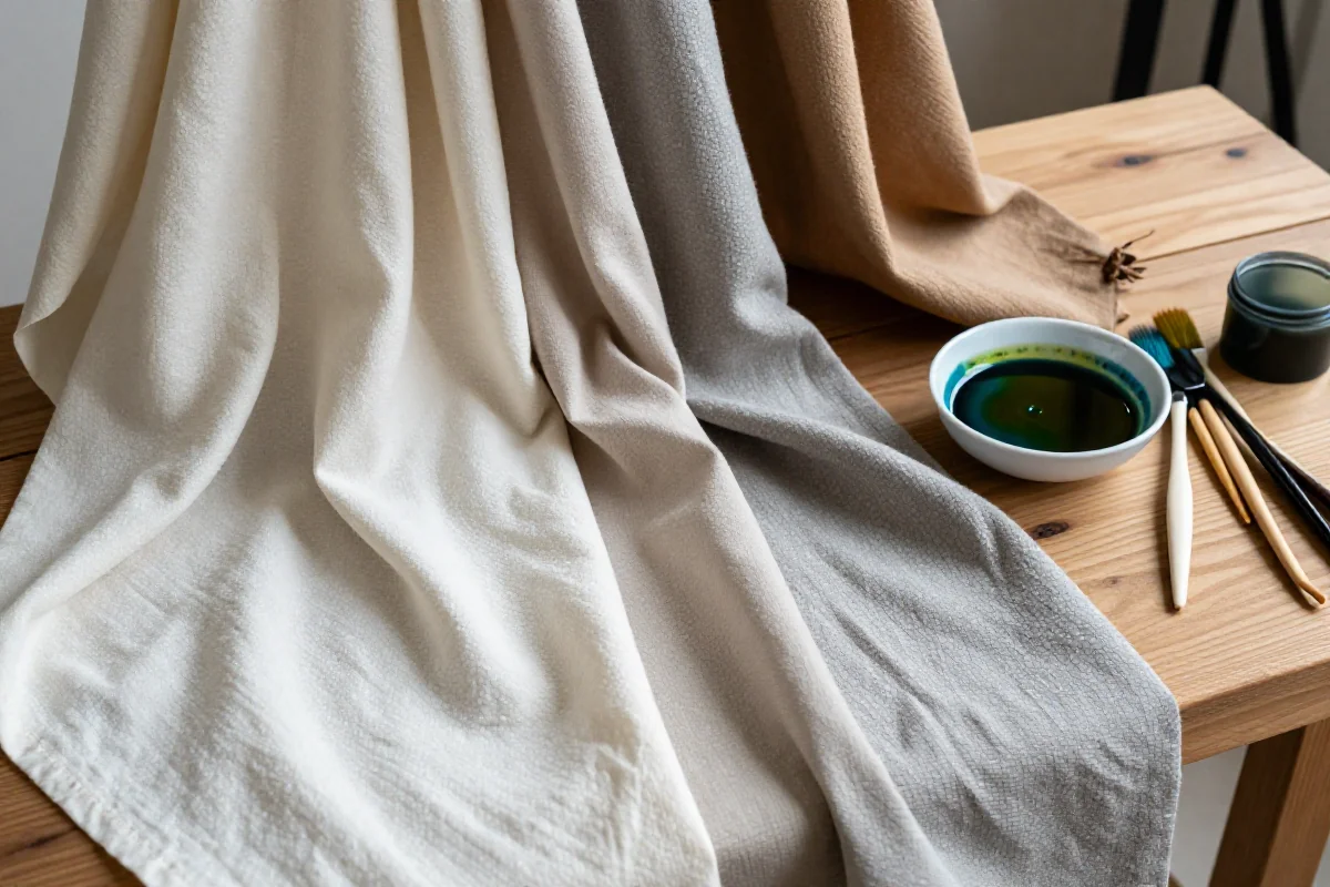 Naturalne materiały do farbowania: bawełna, len, wełna, jedwab.