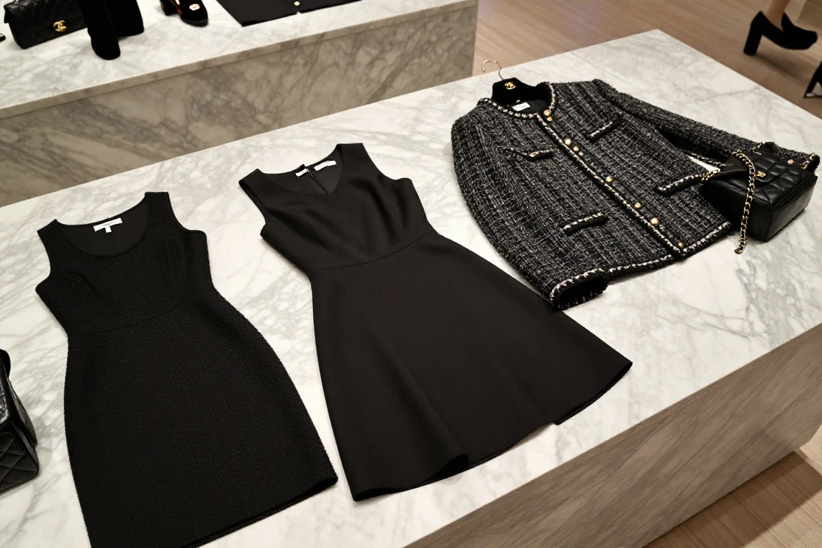 Elegancka kolekcja ubrań i akcesoriów inspirowana domem mody Chanel.