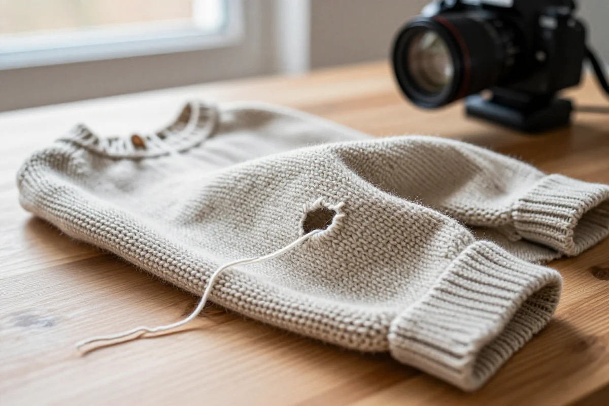 Jak zacerować dziurę w swetrze