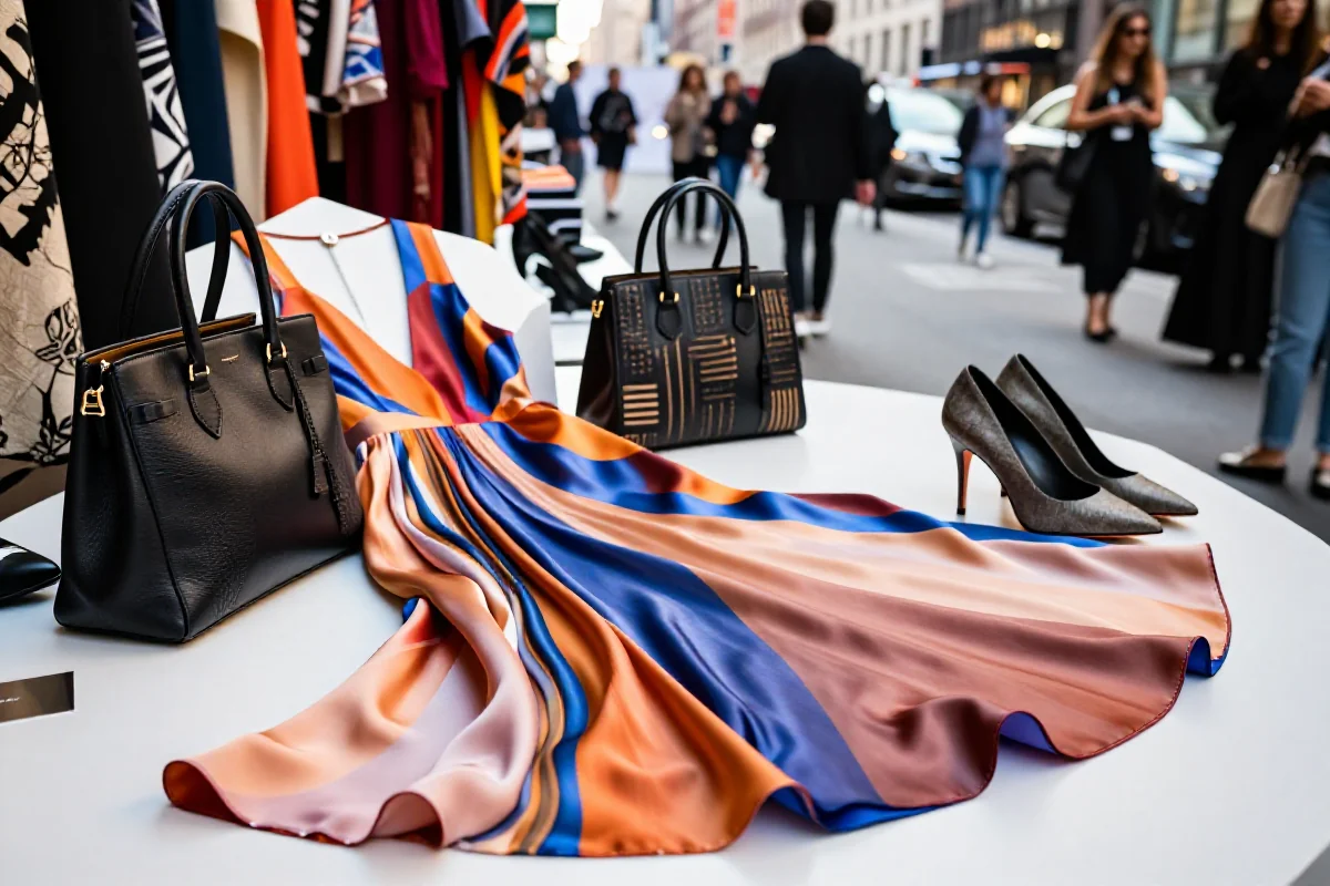 Stylowe akcesoria i ubrania z Nowego Tygodnia Mody w Nowym Jorku.