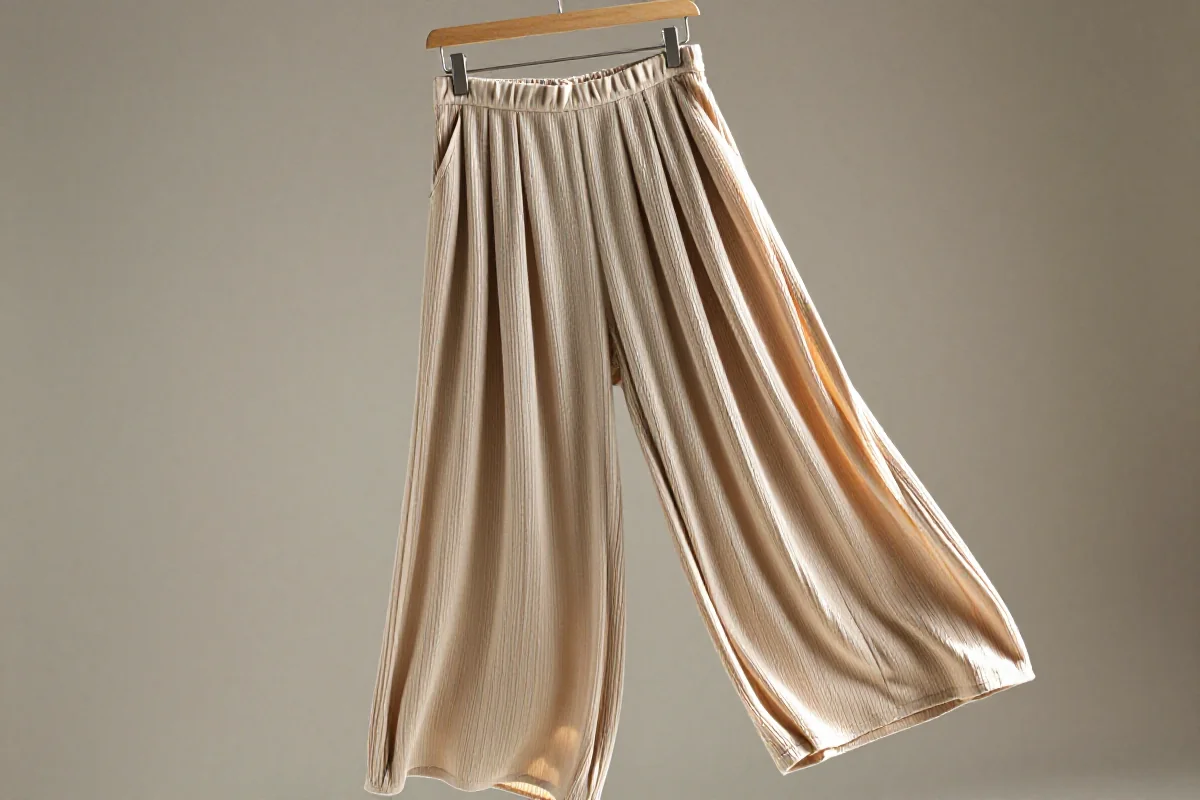 Plisowane Spodnie Palazzo – Z Plisami