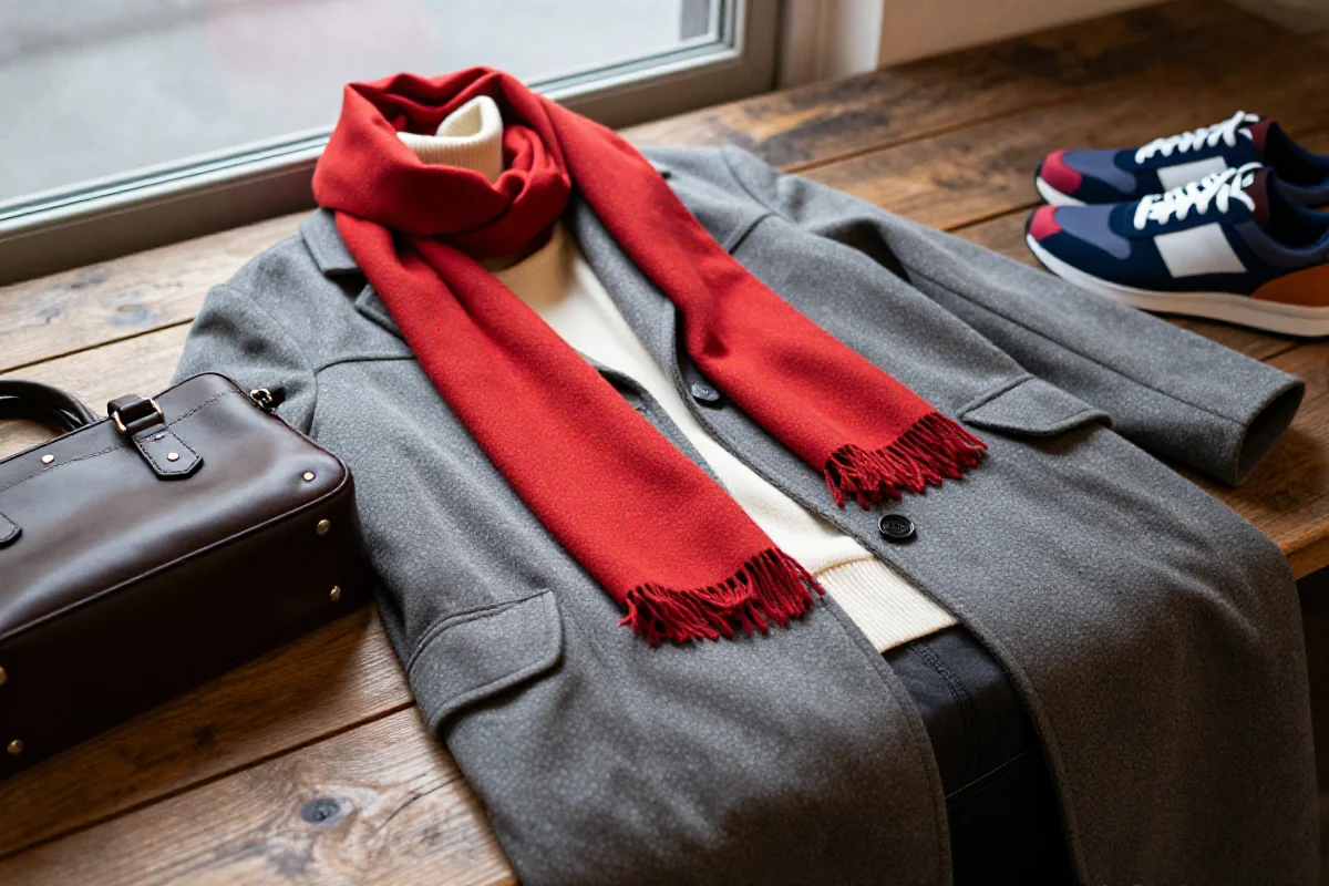 Stylowy strój uliczny w Polsce, z akcentami vintage i nowoczesnymi dodatkami.